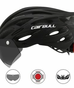 Unbranded Ultralight Cyclisme Casque De Sécurité Outdoor Moto Vélo Feu Arrière Casque Amovible Lentille Visière Mo