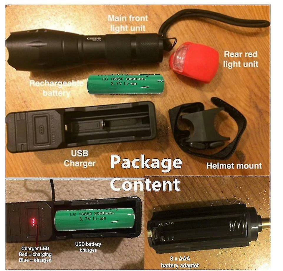 Unbranded Cree Xml-t6 MTB Lights Casque Mount Torch Light Head Lamp + 18650 Kit De Charge (noir) 4 Unbranded Cree Xml-t6 MTB Lights Casque Mount Torch Light Head Lamp + 18650 Kit De Charge (noir) – Image 4