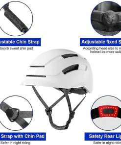 Unbranded Casque De Vélo Adulte Hommes Femmes Casque De Vélo De Cyclisme Avec Lumière Led Arrière -Pédales de vélo Soldes Boutique 507646290 max