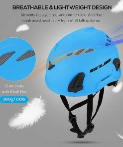 Unbranded Casque D’escalade Casque De Sécurité De Cyclisme W / Lampe Frontale Earmuff Feu Arrière Points D’attache Pour La Randonnée Escalade Casque De Vélo Spéléologique -Pédales de vélo Soldes Boutique 548487887 max