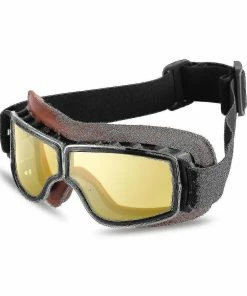 Unbranded Lunettes De Moto En Cuir Rétro Harley Casque Tout-terrain Lunettes Lunettes De Moto Coupe-vent Rider Lunettes B