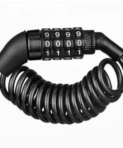 Unbranded Chaîne De Casque Durable Combinaison à 4 Chiffres Vélo De Montagne Portable Câble Antivol Antivol Verrouillage De Vélo Serrure De Vélo