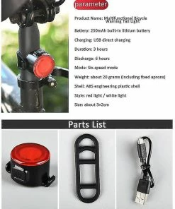 Unbranded Mini Led Bicycle Tail Light Usb Chargeable Bike Rear Lights Ipx6 Imperméable à L’eau Avertissement De Sécurité Cyclisme Light Casque Sac à Dos -Pédales de vélo Soldes Boutique 622309208 max