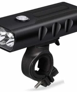 Unbranded Phares De Vélo Usb Rechargeable Built-in Batterie Haute Capacité Trois Modes Outdoor Mountain Bike Ipx5 Imperméable à L’eau Casque Accessoires De Vélo (bla