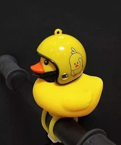 Unbranded Mignon Casque Canard Vélo Cloche Avec Led Lumière Caoutchouc Canard Vélo Guidon Cornes Drôle Accessoires De Vélo