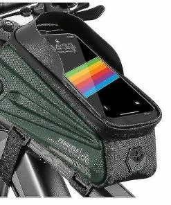 Unbranded Sac De Support De Téléphone De Vélo Grande Capacité Tpu écran Tactile Casque Trou Cyclisme Téléphone Montage Top Tube Pochette Accessoires De Vélo Pour Smartphone Moins De 7,0 ''