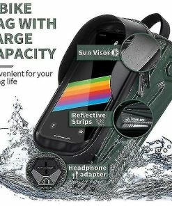 Unbranded Sac De Support De Téléphone De Vélo Grande Capacité Tpu écran Tactile Casque Trou Cyclisme Téléphone Montage Top Tube Pochette Accessoires De Vélo Pour Smartphone Moins De 7,0 '' -Pédales de vélo Soldes Boutique 642438608 max