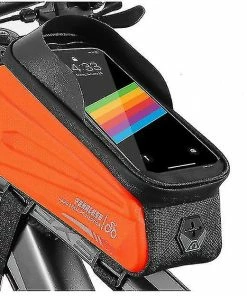 Unbranded Sac De Support De Téléphone De Vélo Grande Capacité Tpu écran Tactile Casque Trou Cyclisme Téléphone Montage Top Tube Pochette Accessoires De Vélo Pour Smartphone Moins De 7,0 ''
