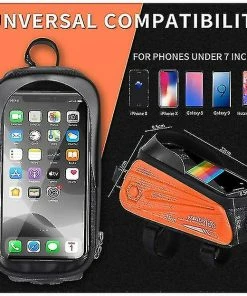 Unbranded Sac De Support De Téléphone De Vélo Grande Capacité Tpu écran Tactile Casque Trou Cyclisme Téléphone Montage Top Tube Pochette Accessoires De Vélo Pour Smartphone Moins De 7,0 '' -Pédales de vélo Soldes Boutique 642442027 max
