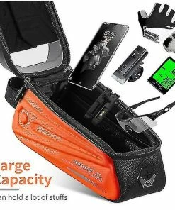Unbranded Sac De Support De Téléphone De Vélo Grande Capacité Tpu écran Tactile Casque Trou Cyclisme Téléphone Montage Top Tube Pochette Accessoires De Vélo Pour Smartphone Moins De 7,0 '' -Pédales de vélo Soldes Boutique 642442232 max