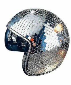Unbranded Casque Disco Ball 1 Pièce Avec Visière Rétractable Pour Accessoires De Discothèque Cool (argent)