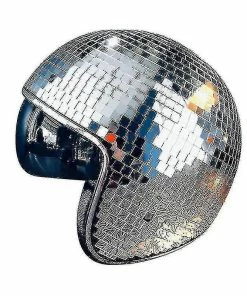 Unbranded Casque Disco Ball 1 Pièce Avec Visière Rétractable Pour Accessoires De Discothèque Cool (argent)
