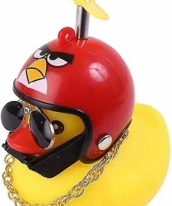 Nw 1776 Shxx 2 Packrubber Canard Jouet Ornements Jaune Canard Voiture Tableau De Bord Décorations Squeeze Canard Bicycle Cornes Hélice Casque Xq-zxc06