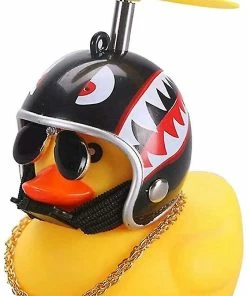Nw 1776 Shxx 2 Packrubber Canard Jouet Ornements Jaune Canard Voiture Tableau De Bord Décorations Squeeze Canard Bicycle Horns Hélice Casque Xq-zxc09