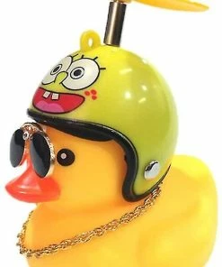 Nw 1776 Shxx 2 Packrubber Canard Jouet Ornements Jaune Canard Voiture Tableau De Bord Décorations Squeeze Canard Bicycle Cornes Hélice Casque Xq-zxc15