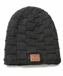 Unbranded Tricoté Velvet Hiver Chaud Sans Fil Bluetooth-compatible Casque Casque Musique Casque Chapeau Pour Nuit Courir Pêche Sports De Plein Air Voyage Couvre-chef Sup
