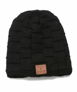 Unbranded Tricoté Velvet Hiver Chaud Sans Fil Bluetooth-compatible Casque Casque Musique Casque Chapeau Pour Nuit Courir Pêche Sports De Plein Air Voyage Couvre-chef Sup