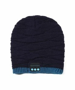 Unbranded Sans Fil Bluetooth Compatible Poisson Modèle Tricoté Velours Hiver Casque Chaud Cap Musique Appel Casque Chapeau Pour Nuit Courir Pêche Sports De Plein Air T