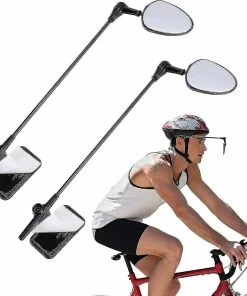 Youngcome 2 Pack Casque De Vélo Miroir, 360 Degrés Réglable Vélo Léger Cyclisme Casque De Recul Miroir Pour Cyclisme, Accessoires De Cyclisme