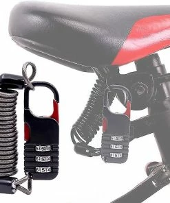 Unbranded Casque De Moto Serrure De Vélo Poids Léger Portable Antivol Réinitialisable 3 Chiffres