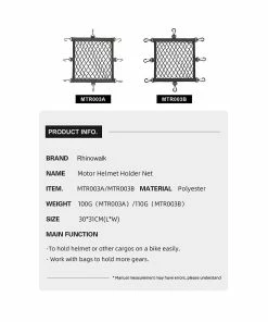 Unbranded Rhinowalk Support De Casque De Moto Net 8 Crochets En Plastique Porte-filet De Moto à Bagages Mesh Storage Tr -Pédales de vélo Soldes Boutique 777668117 max