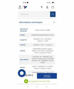 Vélo De Course 100% - 54 8 Vélo De Course 100% - 54 -Pédales de vélo Soldes Boutique nakamura century 300c 2