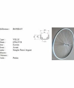 Roue Vélo - Roue Avant Vélo - Diamètre 650 (Etrto : 37X584) - Argenté - Avis / Test